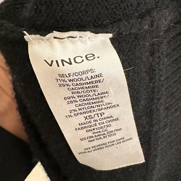Vince black cashmere/wool blend sweater, size XS - Picture 3 of 5